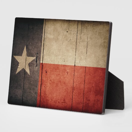 Rugged Wood Texas Flag Fotoplaat (Zijkant)