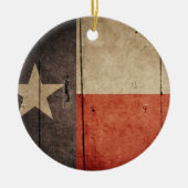 Rugged Wood Texas Flag Keramisch Ornament (Voorkant)