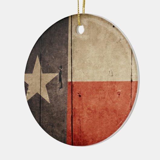 Rugged Wood Texas Flag Keramisch Ornament (Links)