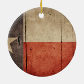 Rugged Wood Texas Flag Keramisch Ornament (Achterkant)