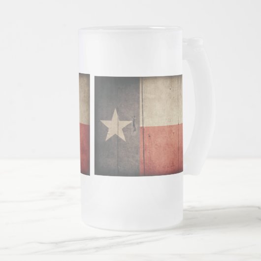 Rugged Wood Texas Flag Matglas Bierpul (Voorkant rechts)