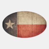 Rugged Wood Texas Flag Ovale Sticker (Voorkant)