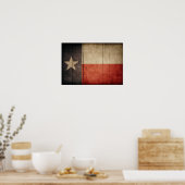Rugged Wood Texas Flag Poster (Keuken)
