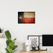 Rugged Wood Texas Flag Poster (Thuiskantoor)