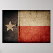 Rugged Wood Texas Flag Poster (Voorkant)