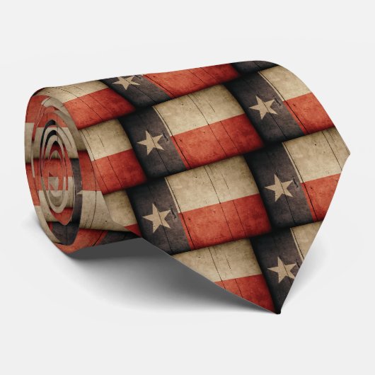 Rugged Wood Texas Flag Stropdas (Opgerold)