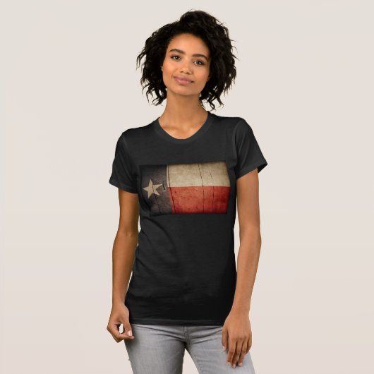 Rugged Wood Texas Flag T-shirt (Voorkant volledig)