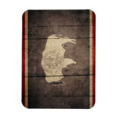 Rugged Wood Wyoming Flag Magneet (Verticaal)