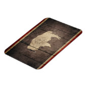 Rugged Wood Wyoming Flag Magneet (Linkerzijde)