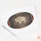 Rugged Wood Wyoming Flag Ovale Sticker (Envelop)