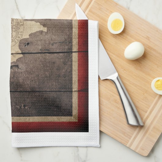 Rugged Wood Wyoming Flag Theedoek (Quarter Fold)