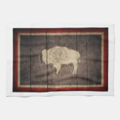 Rugged Wood Wyoming Flag Theedoek (Horizontaal)