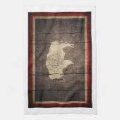 Rugged Wood Wyoming Flag Theedoek (Verticaal)