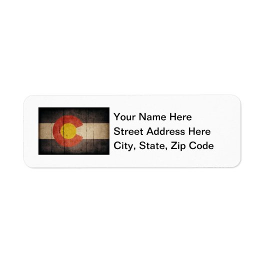Rugged Wooden Colorado Flag Etiket (Voorkant)