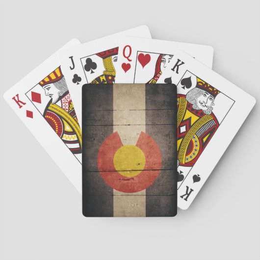 Rugged Wooden Colorado Flag Pokerkaarten (Achterkant)