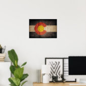 Rugged Wooden Colorado Flag Poster (Thuiskantoor)