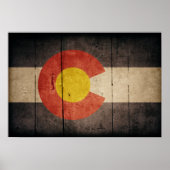 Rugged Wooden Colorado Flag Poster (Voorkant)