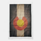 Rugged Wooden Colorado Flag Theedoek (Verticaal)