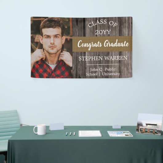 Rugged Woodsy Afstuderen Congrates Afstuderen Spandoek (Beurs)