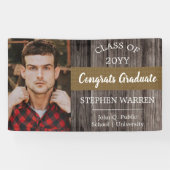 Rugged Woodsy Afstuderen Congrates Afstuderen Spandoek (Horizontaal)