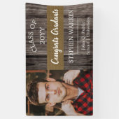 Rugged Woodsy Afstuderen Congrates Afstuderen Spandoek (Verticaal)