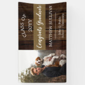 Rugged Woodsy Afstuderen Congrates Afstuderen Spandoek (Verticaal)