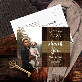 Rugged Woodsy Foto Graduparty Briefkaart