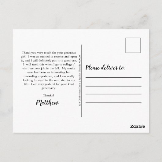 Rugged Woodsy Foto Graduparty Briefkaart (Achterkant)