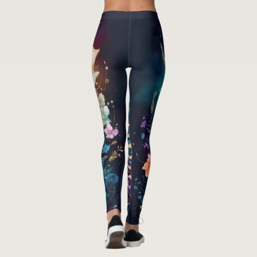 ruggegraatbloem leggings (Achterkant)