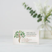 Ruggengraat Gezondheidsboom - Chiropractie Afspraa Visitekaartje (Staand voorkant)