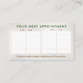 Ruggengraat Gezondheidsboom - Chiropractie Afspraa Visitekaartje (Achterkant)