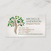 Ruggengraat Gezondheidsboom - Chiropractie Afspraa Visitekaartje (Voorkant)