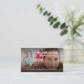 Ruggenmerg Logo | Vrouw die Massage krijgt Visitekaartje (Staand voorkant)