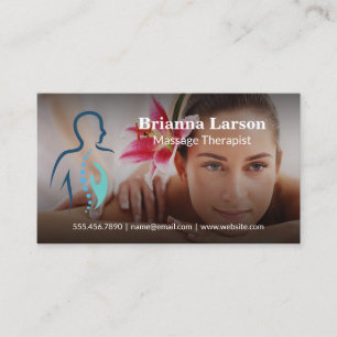 Ruggenmerg Logo Vrouw die Massage krijgt Visitekaartje