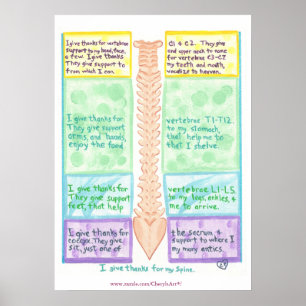 Ruggenposter - Ik ben dankbaar voor wervels Poster