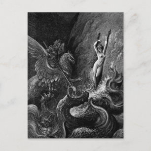 Ruggiero Rescuing Angelica door Gustave Doré Briefkaart