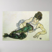 Ruginggevende vrouw, Egon Schiele 24 W x 15 H Poster (Voorkant)