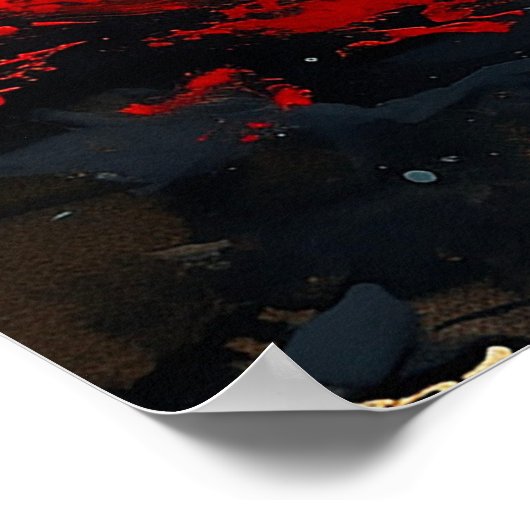 Rugkat abstract schilderij poster (Hoek)