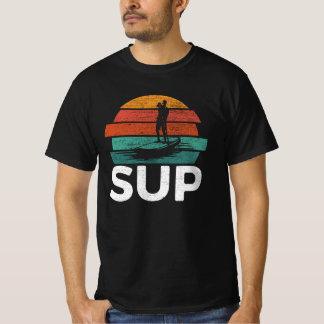 rugleuning opstand-opladend surfbord t-shirt