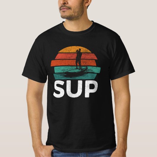 rugleuning opstand-opladend surfbord t-shirt (Voorkant)