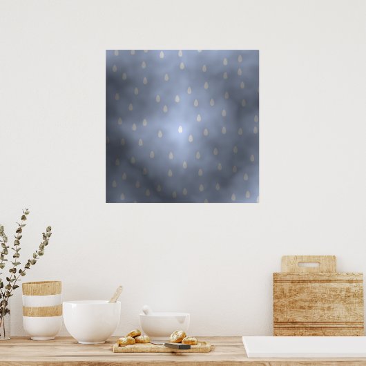 Ruglijk troebele stormachtige hemel. Grijs en Blau Poster (Keuken)