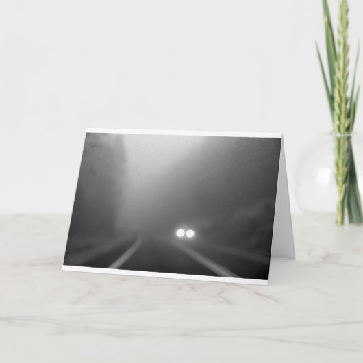 Ruglijke nacht - naderende koplampen kaart (Voorkant)