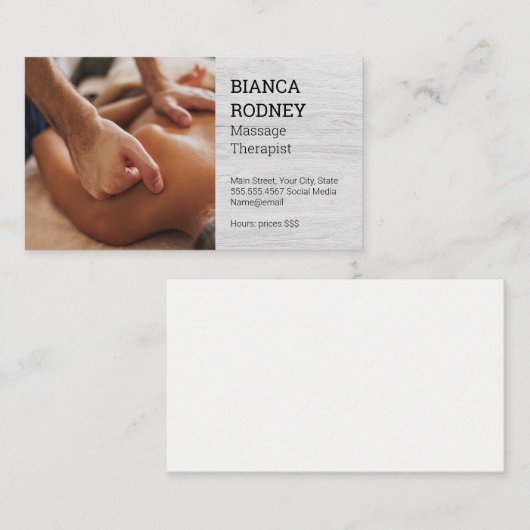 Rugmassage | Salon Spa Visitekaartje (Voorkant / Achterkant)