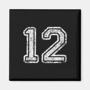 Rugnummer 12 Twaalf Voetbal Nummer Sport Cadeau Magneet