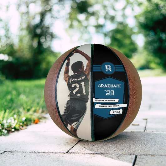 Rugnummer | Blauwe Afstudeermonogram Basketbal