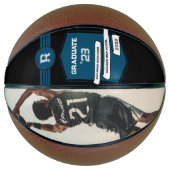 Rugnummer | Blauwe Afstudeermonogram Basketbal (Voorkant)
