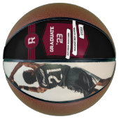 Rugnummer | Bordeaux Afstudeer Monogram Basketbal (Voorkant)