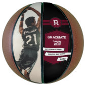 Rugnummer | Bordeaux Afstudeer Monogram Basketbal (Verticaal)