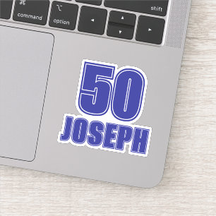 Rugnummer met naamsticker, sportthema sticker