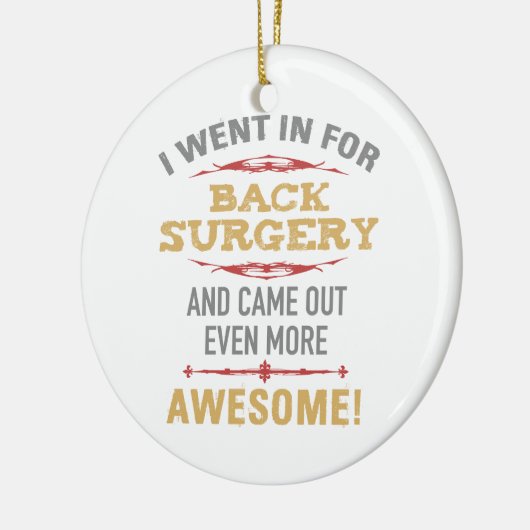 Rugoperatie herstel Humor Keramisch Ornament (Links)